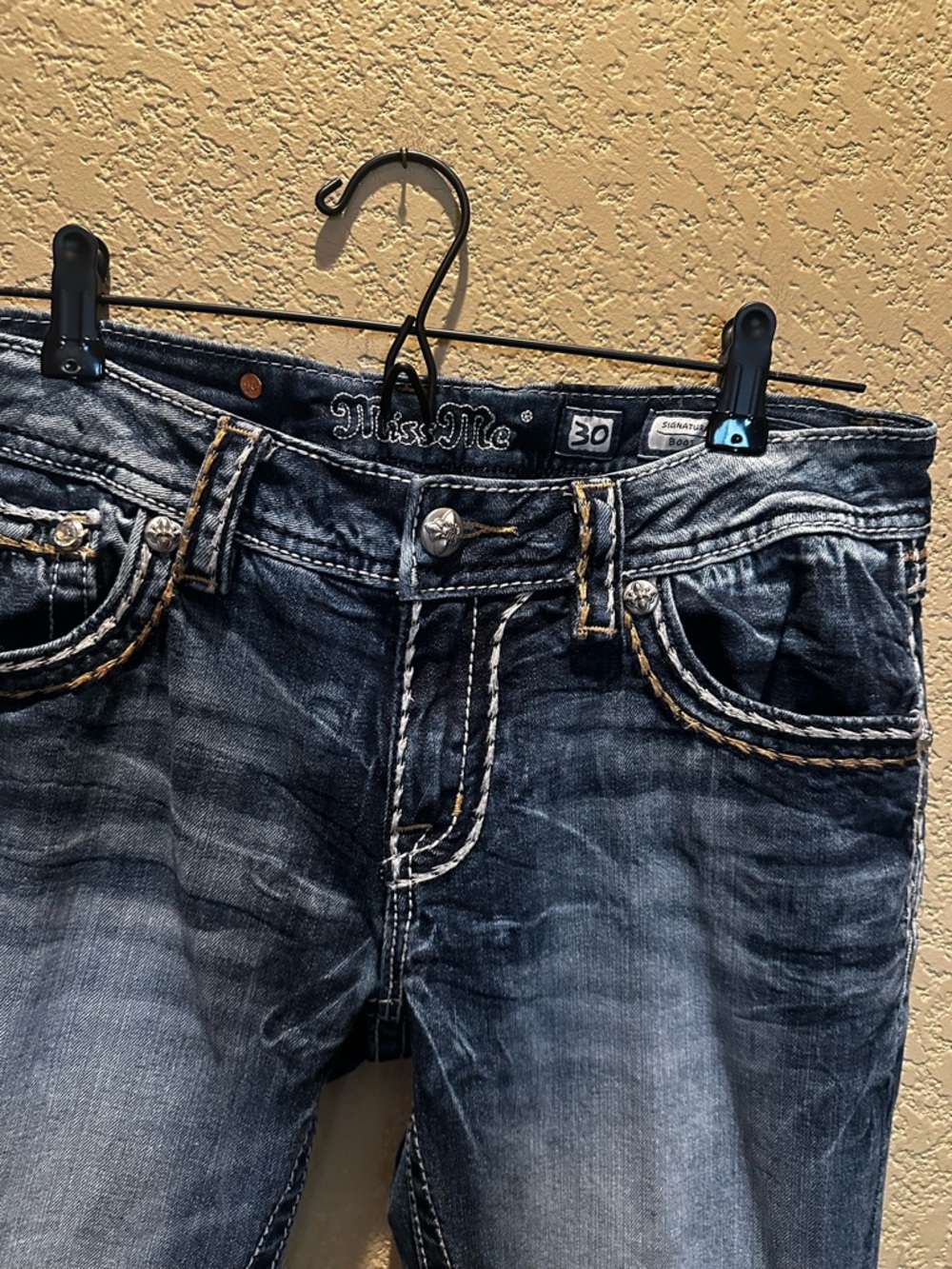 Miss Me Dark Blue Flared Jeans - Picture 5 of 6